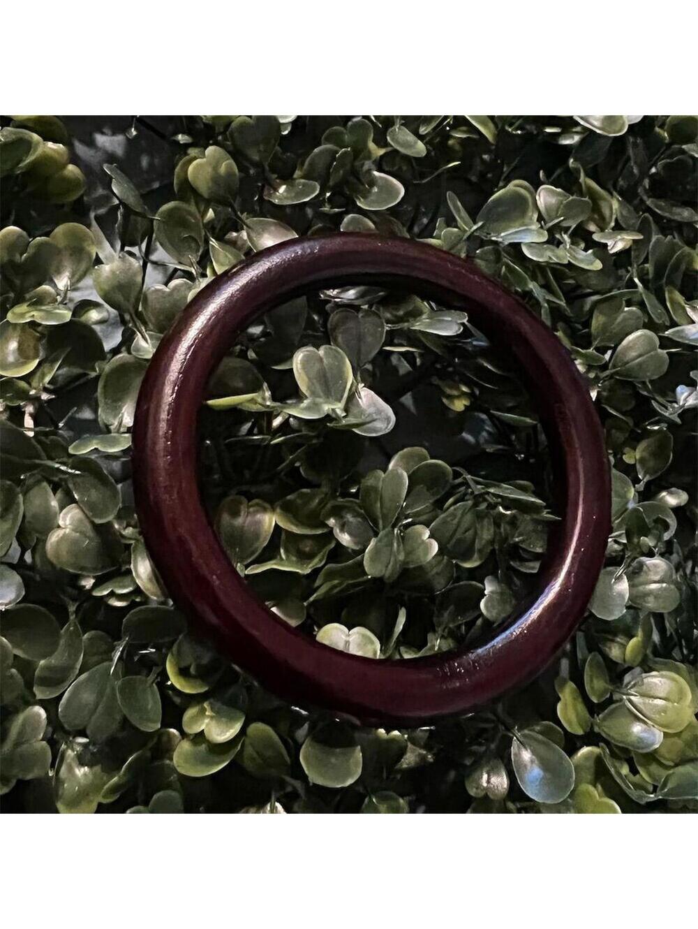 Vintage Wooden Bracelets Set of 2 Brown Fashion Jewelry - Picture 3 of 3